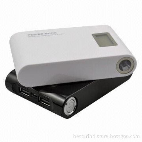 Double USB power banks with LED light, 10,000mAh